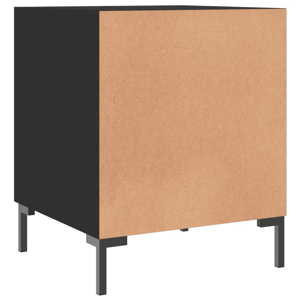 Nachtkastjes 2 St 40X40X50 Cm Bewerkt Hout Zwart