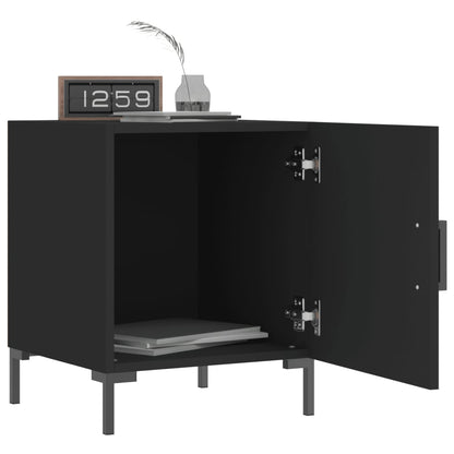Nachtkastjes 2 St 40X40X50 Cm Bewerkt Hout Zwart