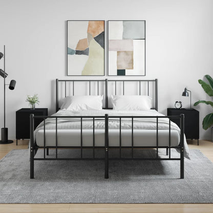 Nachtkastjes 2 St 40X40X50 Cm Bewerkt Hout Zwart