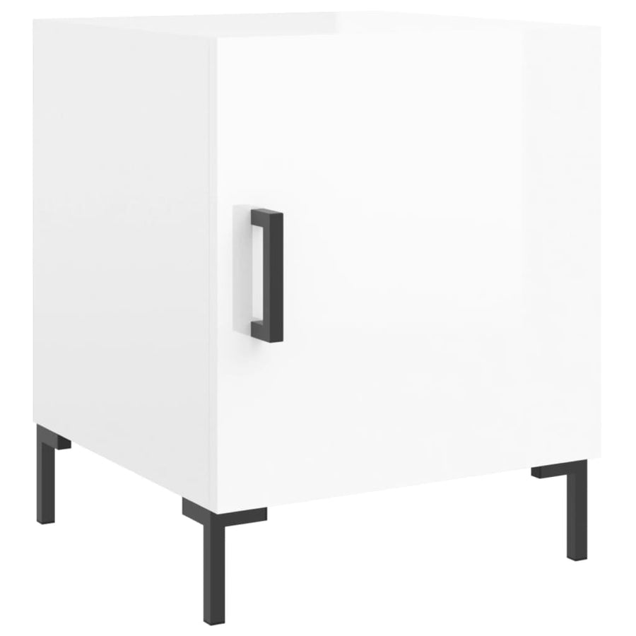 Nachtkastjes 2 St 40X40X50 Cm Bewerkt Hout Hoogglans Wit