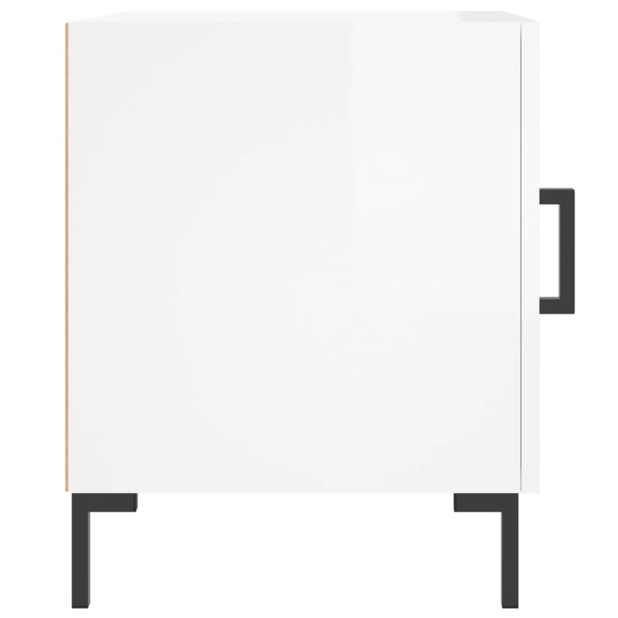 Nachtkastjes 2 St 40X40X50 Cm Bewerkt Hout Hoogglans Wit