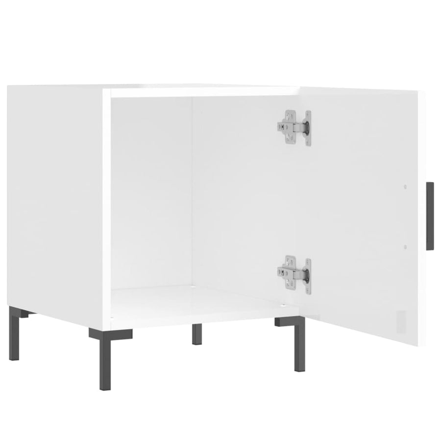 Nachtkastjes 2 St 40X40X50 Cm Bewerkt Hout Hoogglans Wit