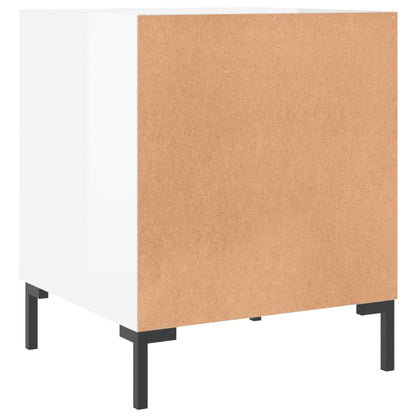 Nachtkastjes 2 St 40X40X50 Cm Bewerkt Hout Hoogglans Wit