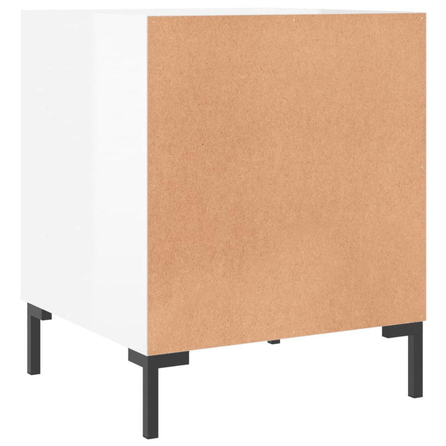 Nachtkastjes 2 St 40X40X50 Cm Bewerkt Hout Hoogglans Wit