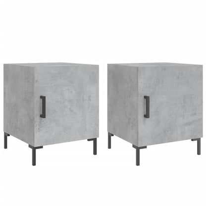Nachtkastjes 2 St 40X40X50 Cm Bewerkt Hout Betongrijs