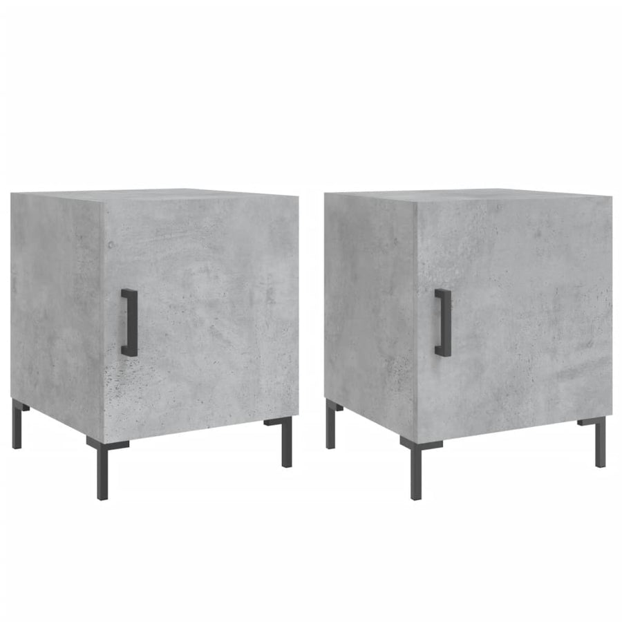 Nachtkastjes 2 St 40X40X50 Cm Bewerkt Hout Betongrijs