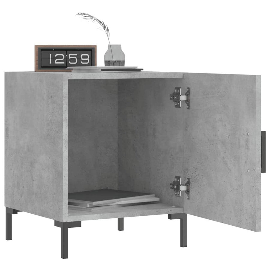 Nachtkastjes 2 St 40X40X50 Cm Bewerkt Hout Betongrijs
