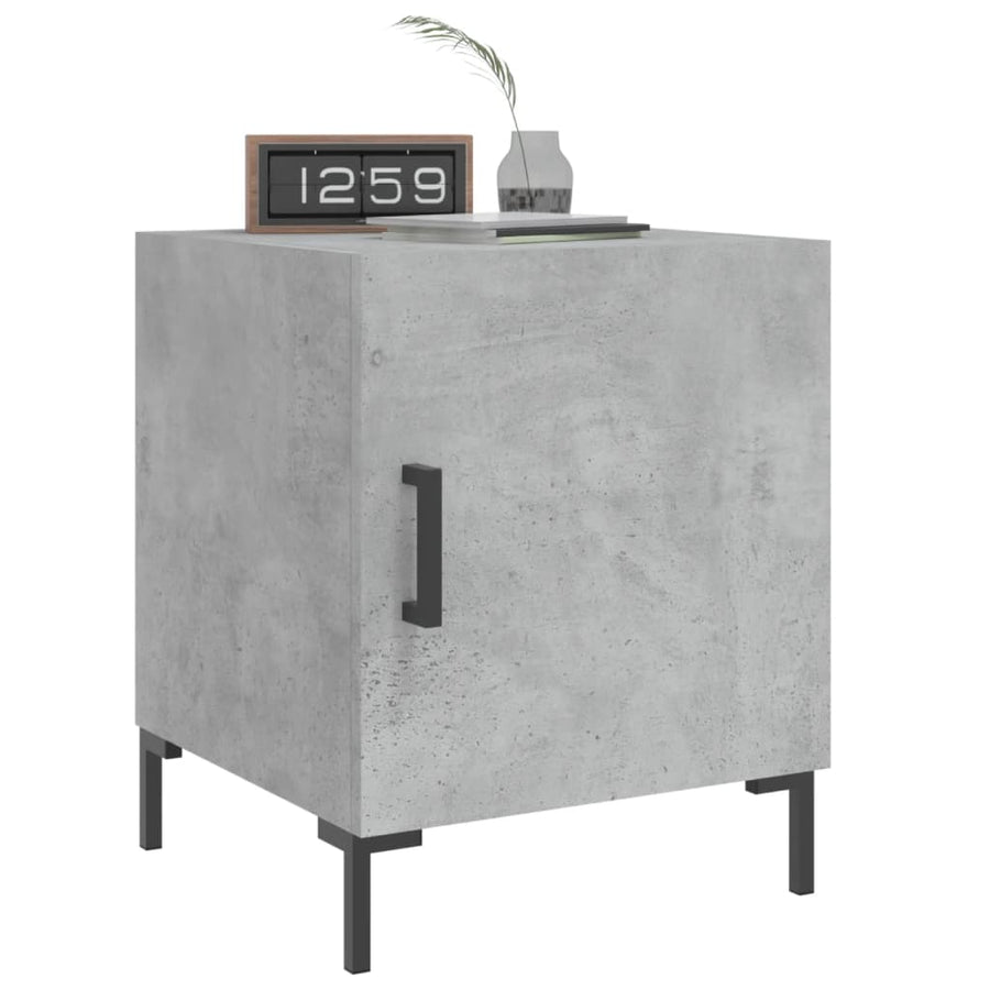 Nachtkastjes 2 St 40X40X50 Cm Bewerkt Hout Betongrijs