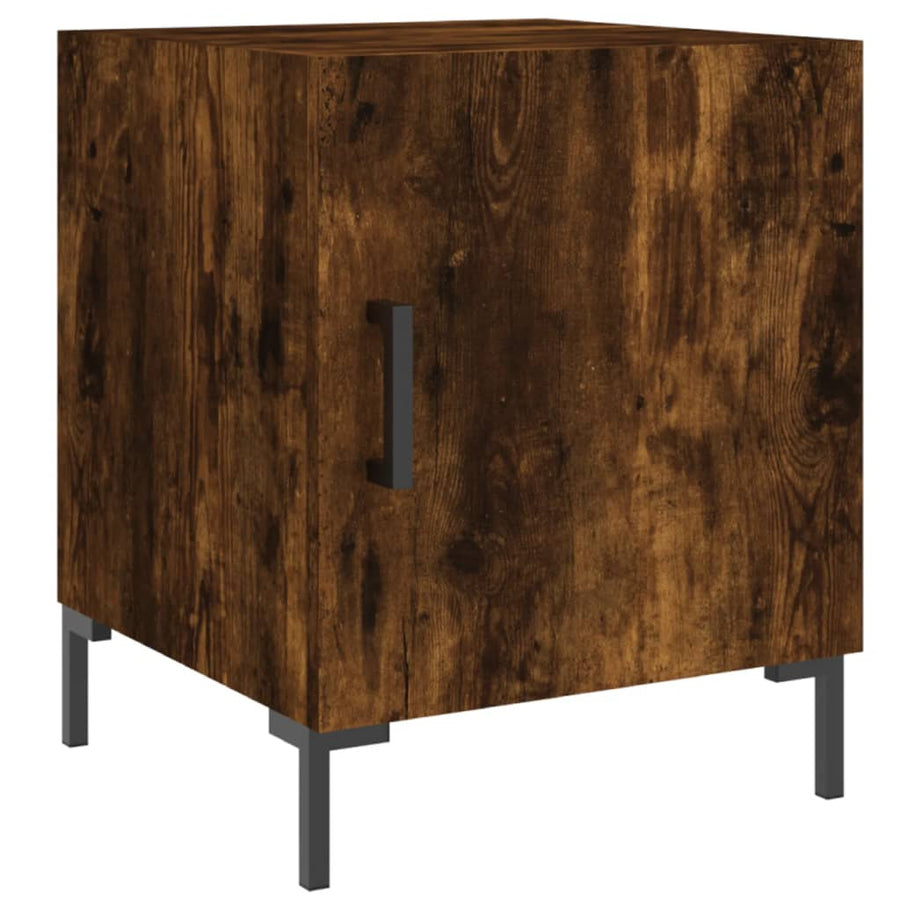 Nachtkastjes 2 St 40X40X50 Cm Bewerkt Hout Gerookt Eikenkleurig