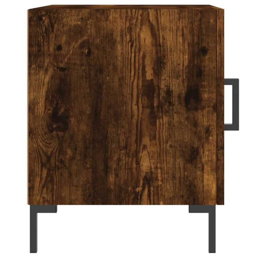 Nachtkastjes 2 St 40X40X50 Cm Bewerkt Hout Gerookt Eikenkleurig