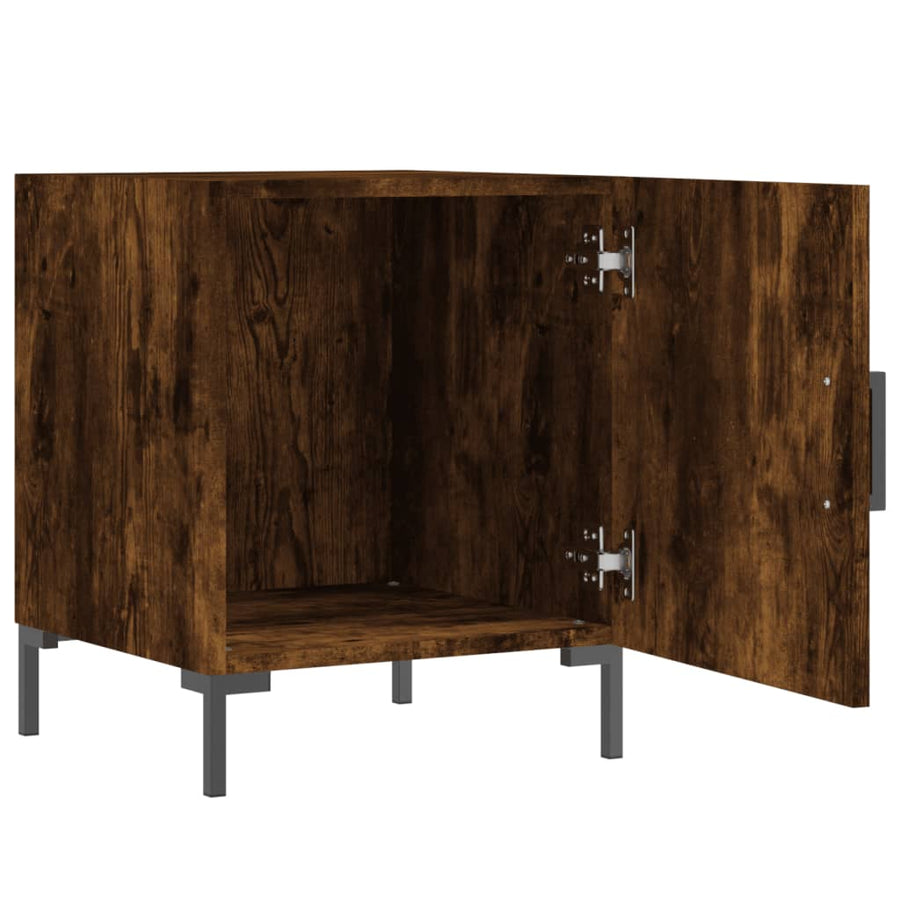 Nachtkastjes 2 St 40X40X50 Cm Bewerkt Hout Gerookt Eikenkleurig