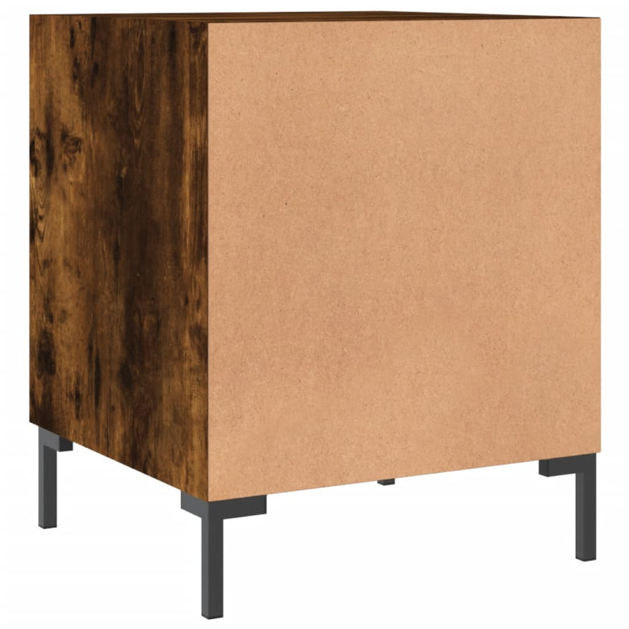 Nachtkastjes 2 St 40X40X50 Cm Bewerkt Hout Gerookt Eikenkleurig