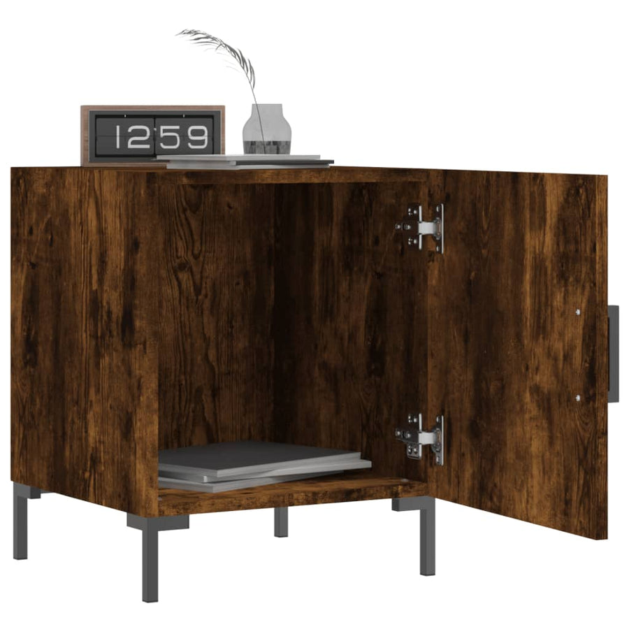 Nachtkastjes 2 St 40X40X50 Cm Bewerkt Hout Gerookt Eikenkleurig