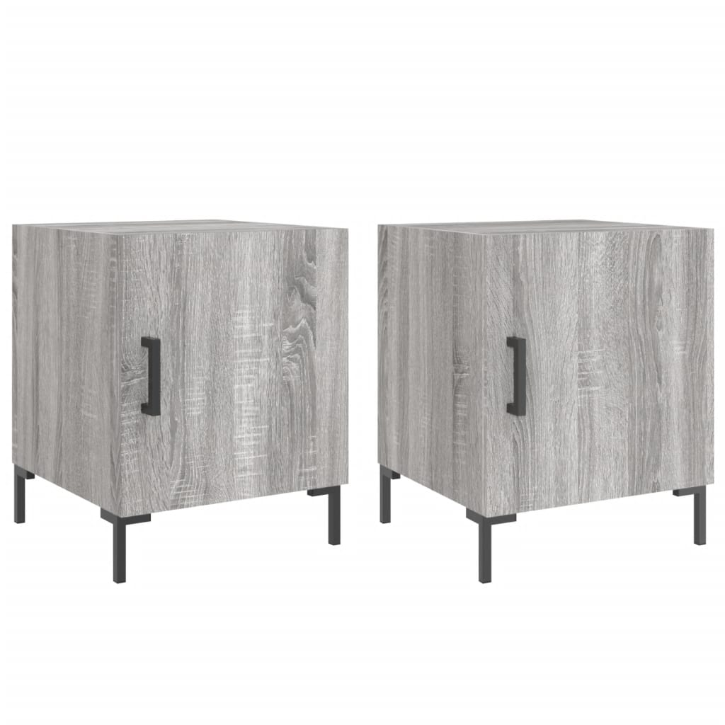 Nachtkastjes 2 St 40X40X50 Cm Bewerkt Hout Grijs Sonoma Eiken