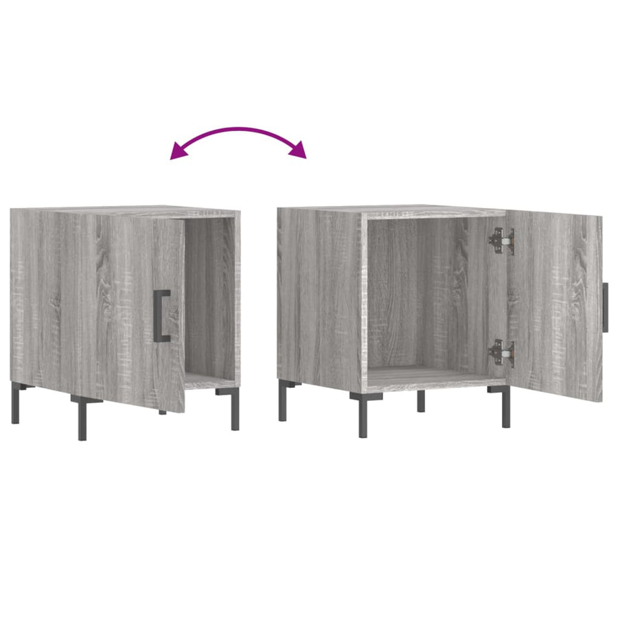 Nachtkastjes 2 St 40X40X50 Cm Bewerkt Hout Grijs Sonoma Eiken