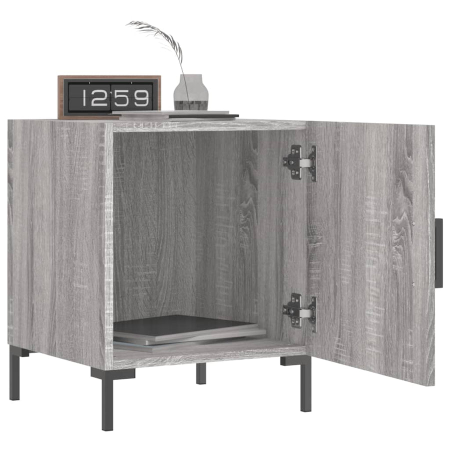 Nachtkastjes 2 St 40X40X50 Cm Bewerkt Hout Grijs Sonoma Eiken