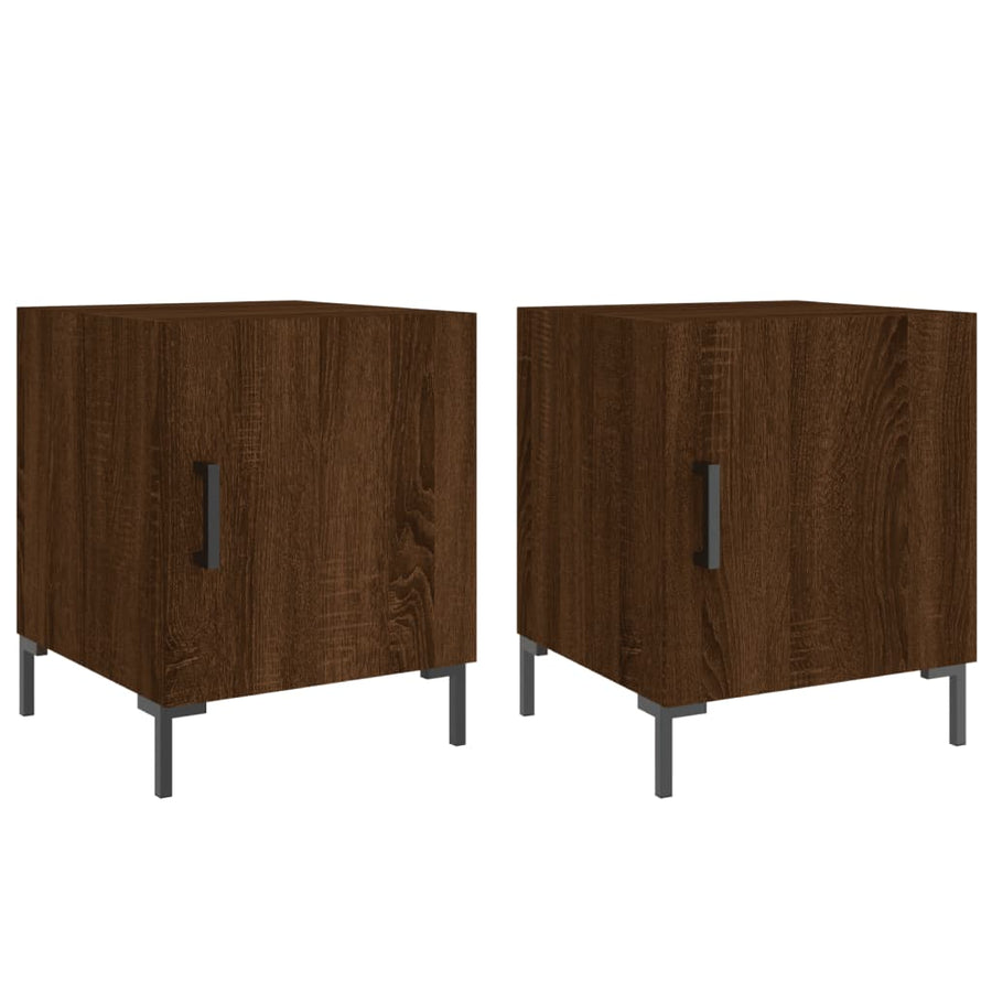 Nachtkastjes 40X40X50 Cm Bewerkt Hout Bruin Eikenkleur 2 Bruineiken