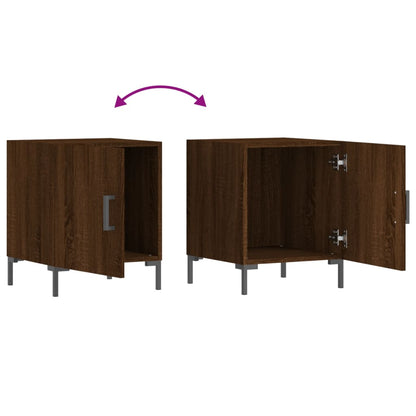 Nachtkastjes 40X40X50 Cm Bewerkt Hout Bruin Eikenkleur 2 Bruineiken