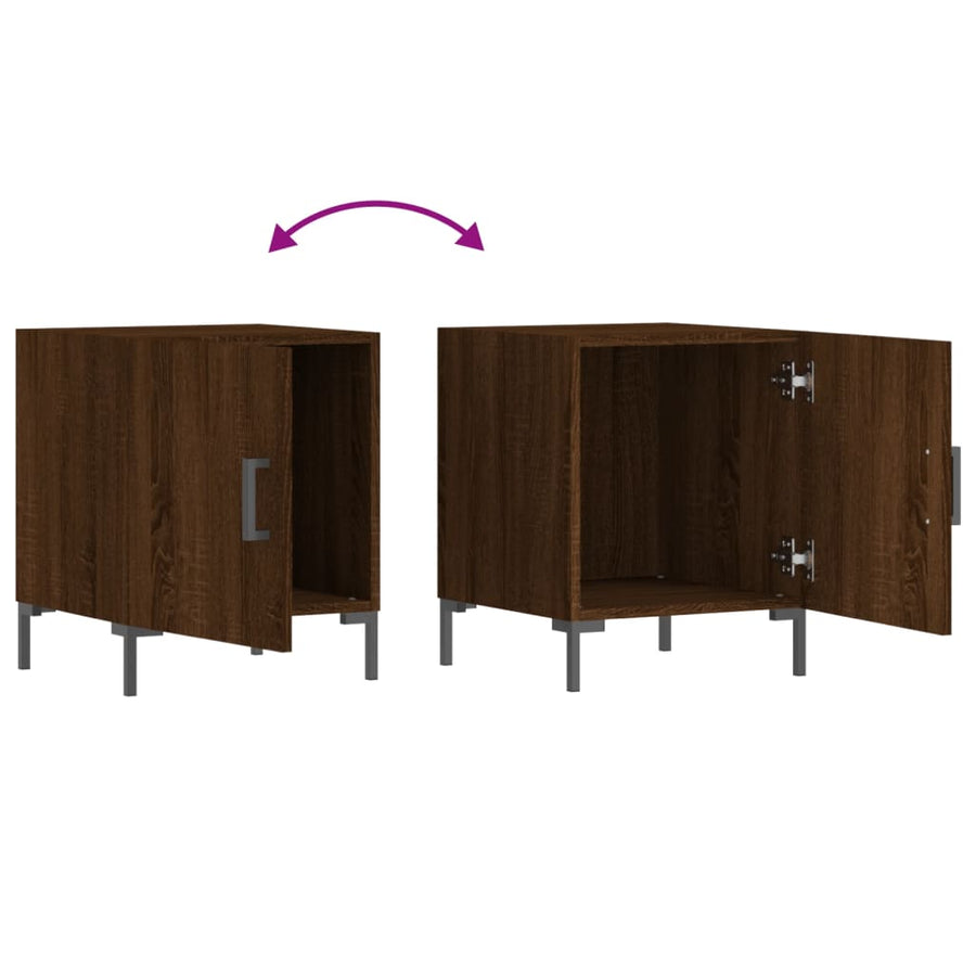 Nachtkastjes 40X40X50 Cm Bewerkt Hout Bruin Eikenkleur 2 Bruineiken