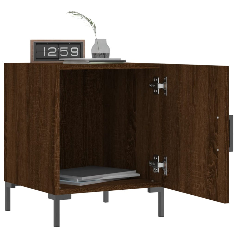 Nachtkastjes 40X40X50 Cm Bewerkt Hout Bruin Eikenkleur 2 Bruineiken