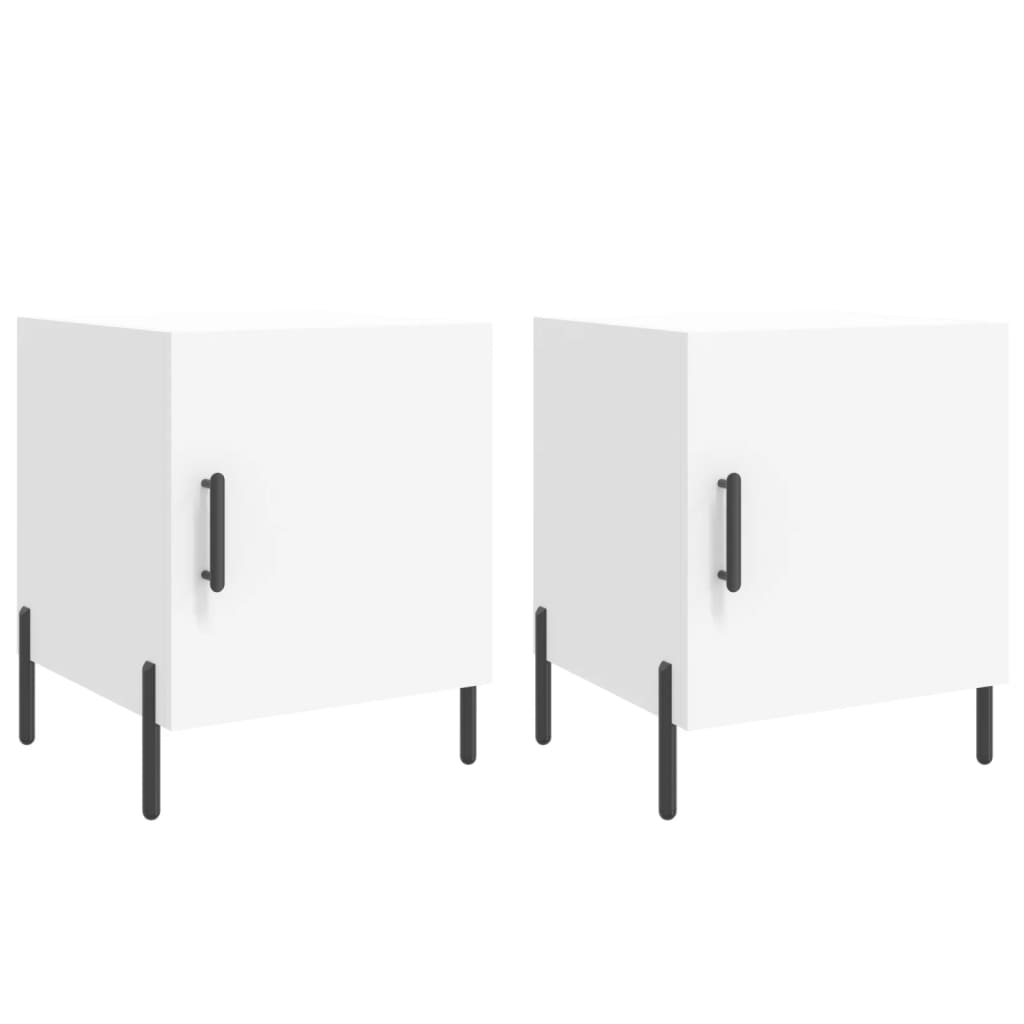 Nachtkastjes 2 St 40X40X50 Cm Bewerkt Hout Wit