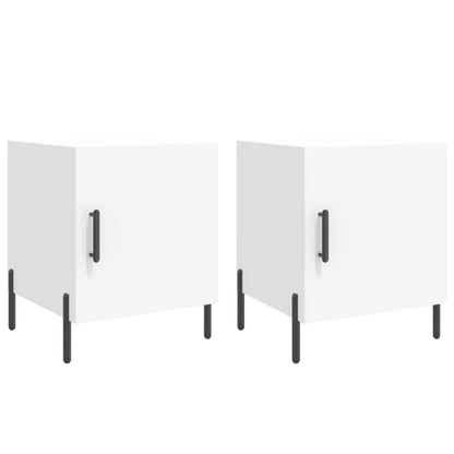 Nachtkastjes 2 St 40X40X50 Cm Bewerkt Hout Wit