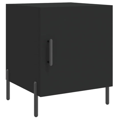 Nachtkastjes 2 St 40X40X50 Cm Bewerkt Hout Zwart