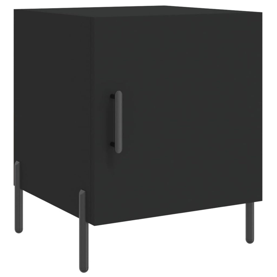 Nachtkastjes 2 St 40X40X50 Cm Bewerkt Hout Zwart