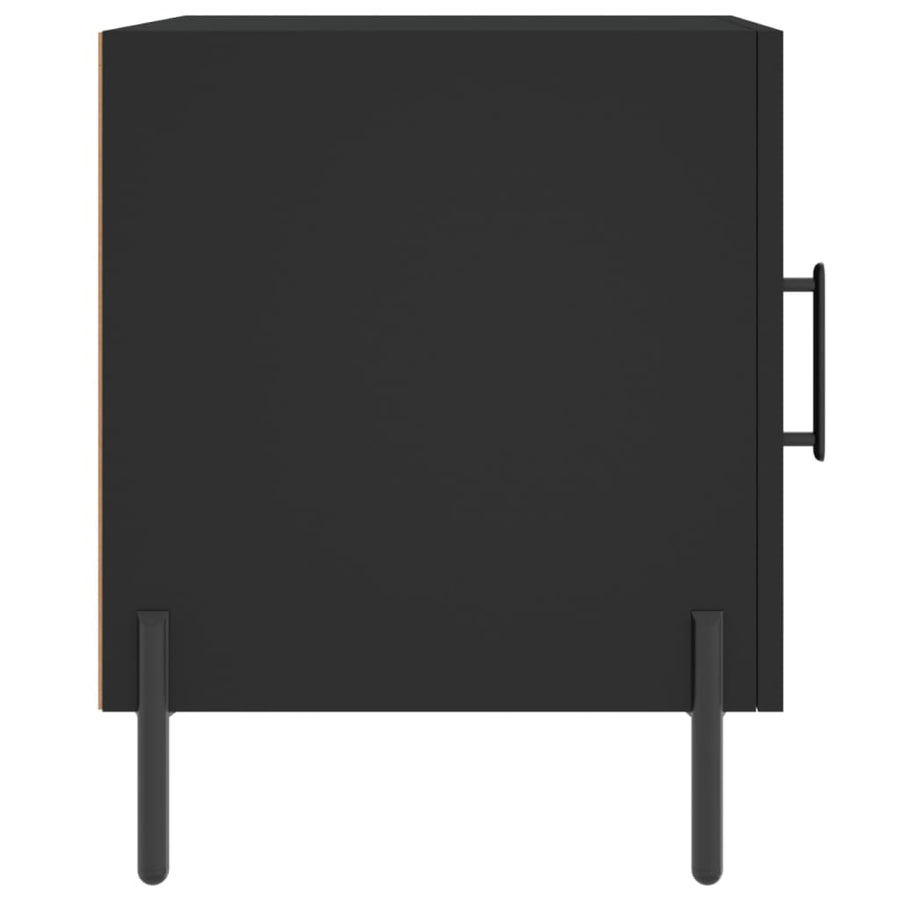 Nachtkastjes 2 St 40X40X50 Cm Bewerkt Hout Zwart