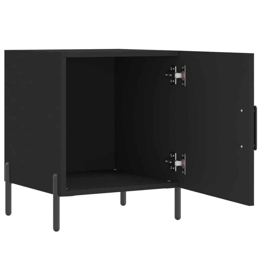 Nachtkastjes 2 St 40X40X50 Cm Bewerkt Hout Zwart