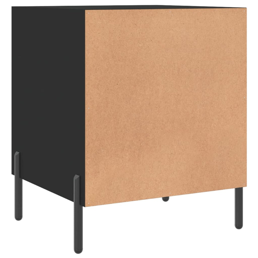 Nachtkastjes 2 St 40X40X50 Cm Bewerkt Hout Zwart