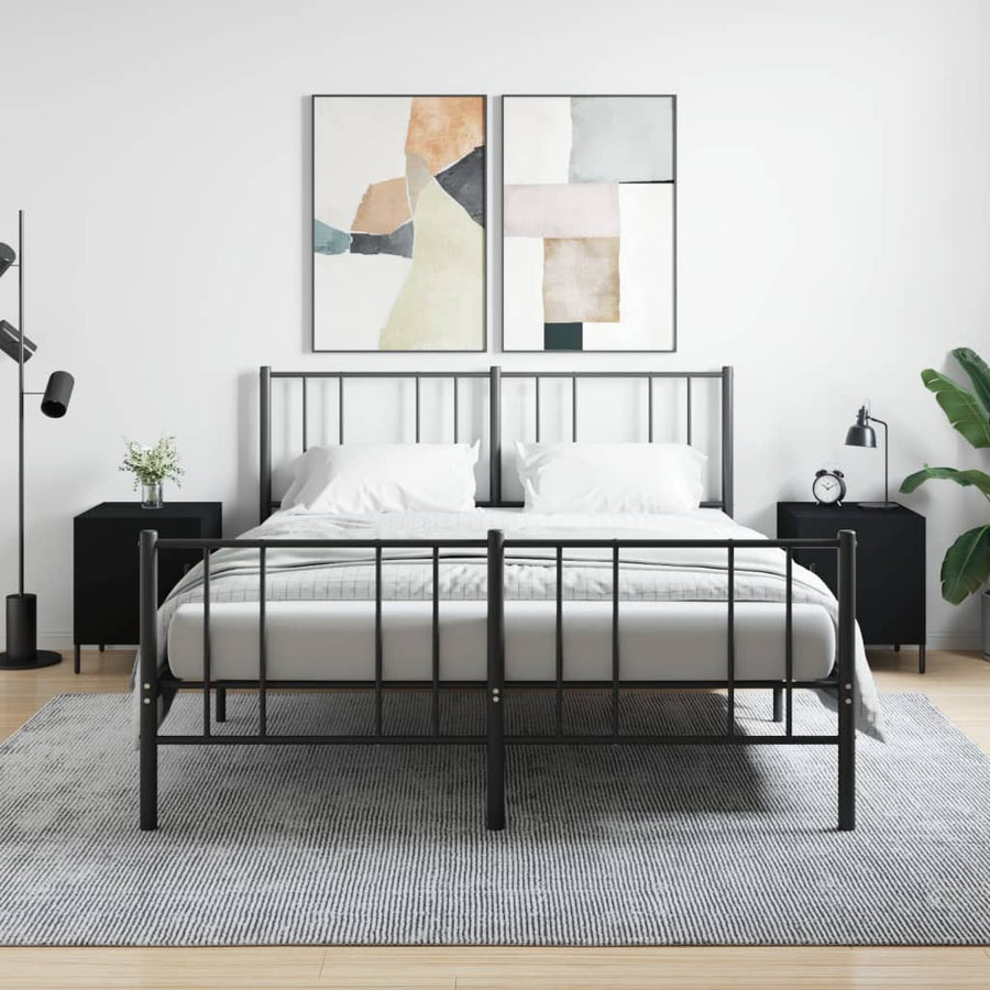 Nachtkastjes 2 St 40X40X50 Cm Bewerkt Hout Zwart