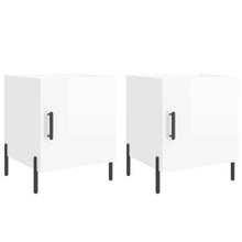 Nachtkastjes 40X40X50 Cm Bewerkt Hout 2 Hoogglans wit
