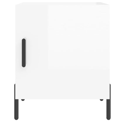 Nachtkastjes 40X40X50 Cm Bewerkt Hout 2 Hoogglans wit