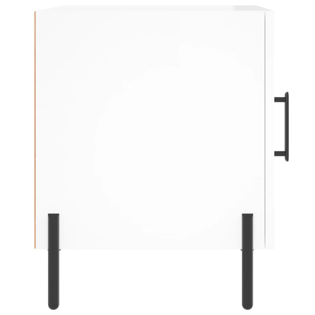 Nachtkastjes 40X40X50 Cm Bewerkt Hout 2 Hoogglans wit