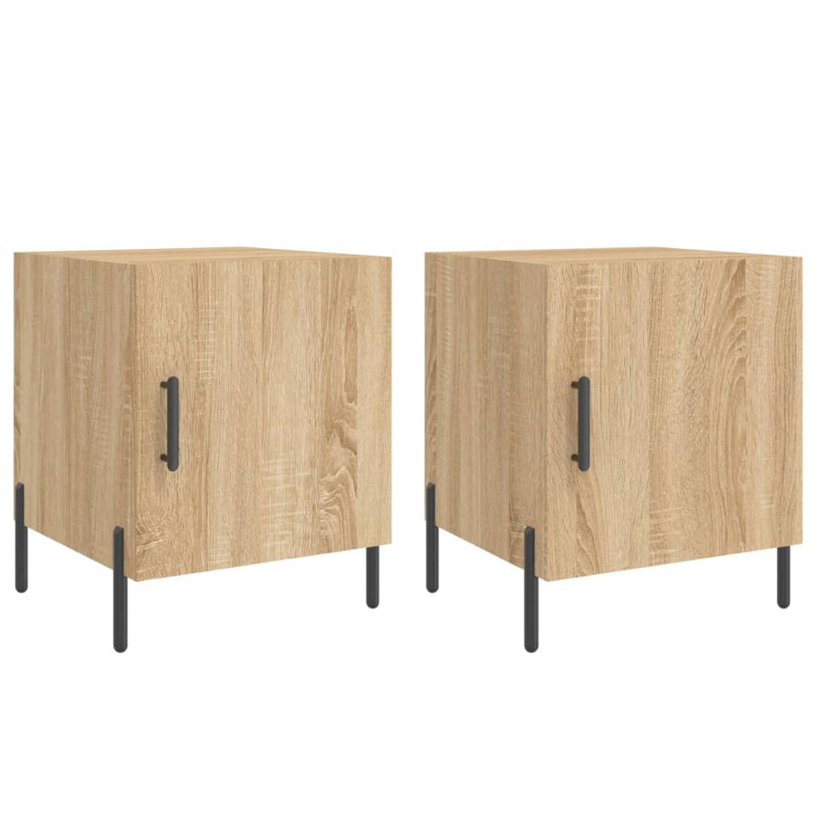 Nachtkastjes 40X40X50 Cm Bewerkt Hout Kleurig 2 Sonoma eiken