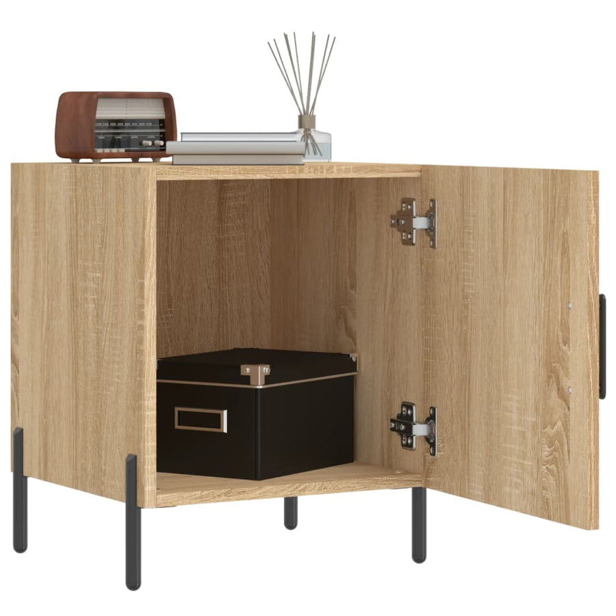 Nachtkastjes 40X40X50 Cm Bewerkt Hout Kleurig 2 Sonoma eiken