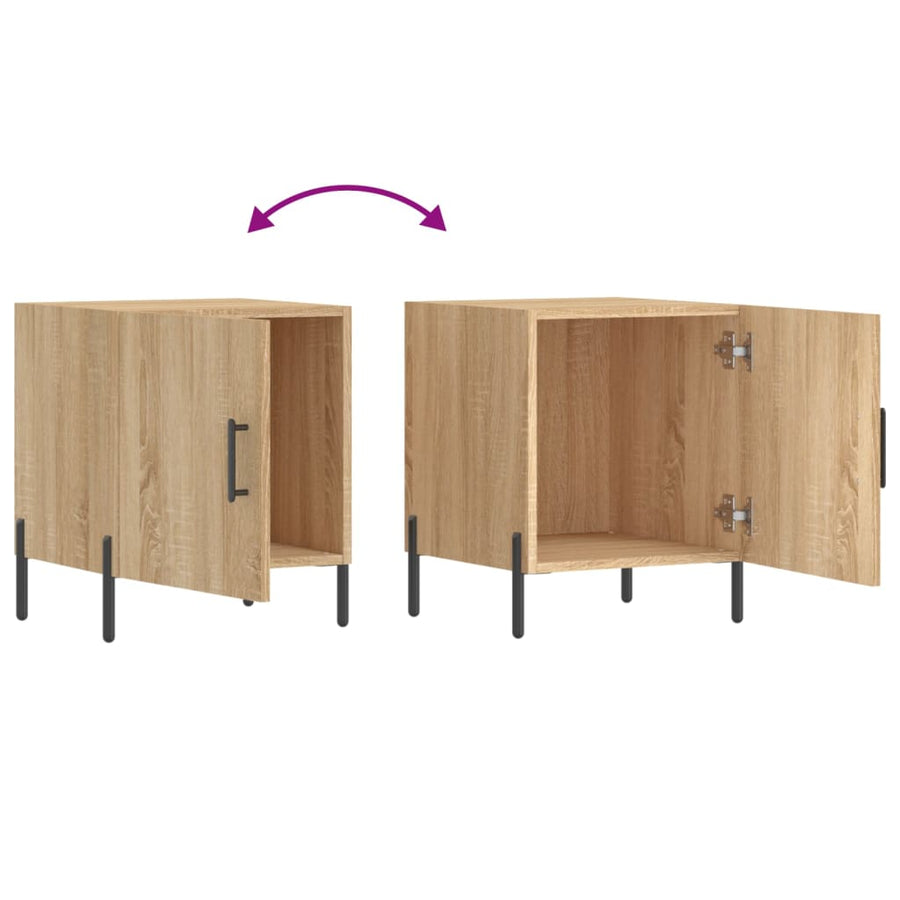 Nachtkastjes 40X40X50 Cm Bewerkt Hout Kleurig 2 Sonoma eiken