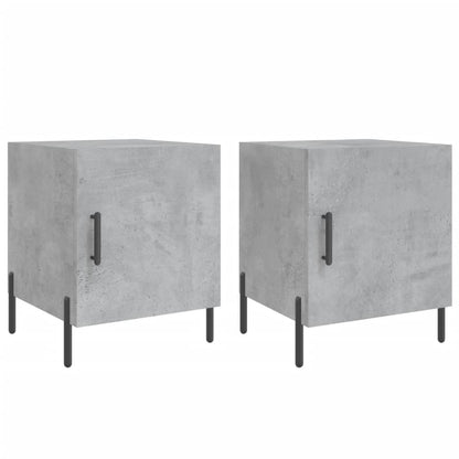 Nachtkastjes 2 St 40X40X50 Cm Bewerkt Hout Betongrijs