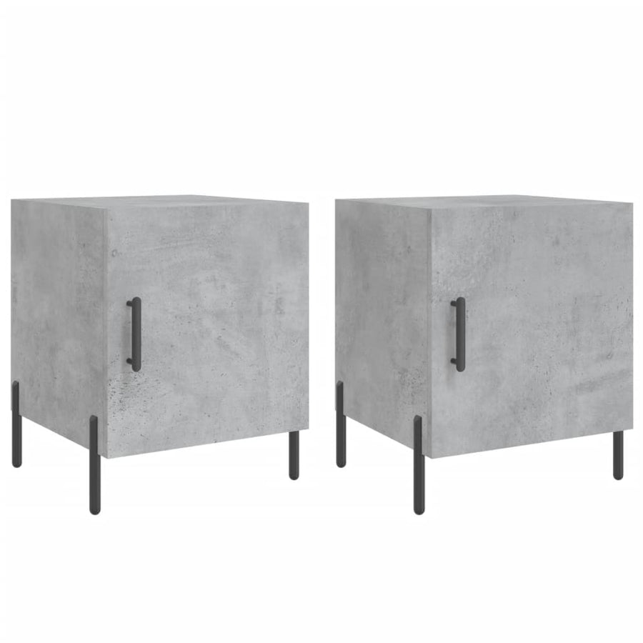 Nachtkastjes 2 St 40X40X50 Cm Bewerkt Hout Betongrijs