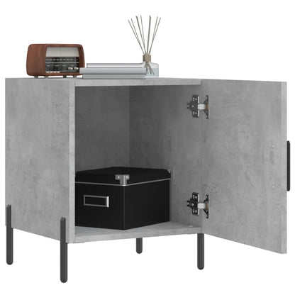 Nachtkastjes 2 St 40X40X50 Cm Bewerkt Hout Betongrijs