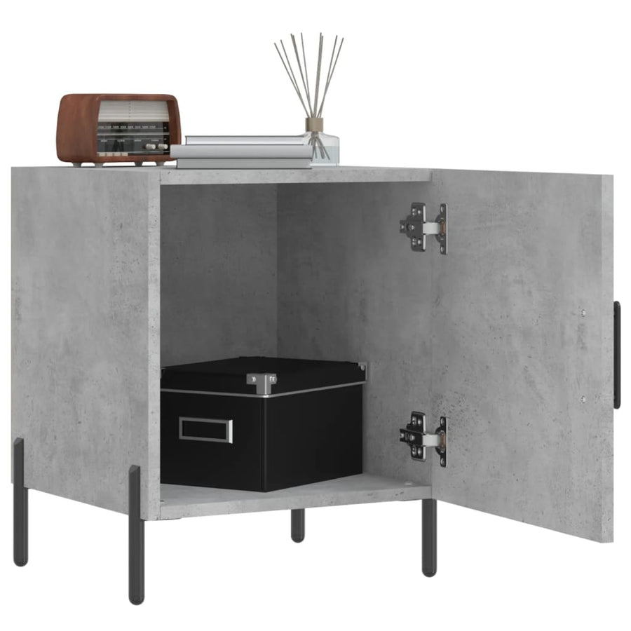 Nachtkastjes 2 St 40X40X50 Cm Bewerkt Hout Betongrijs