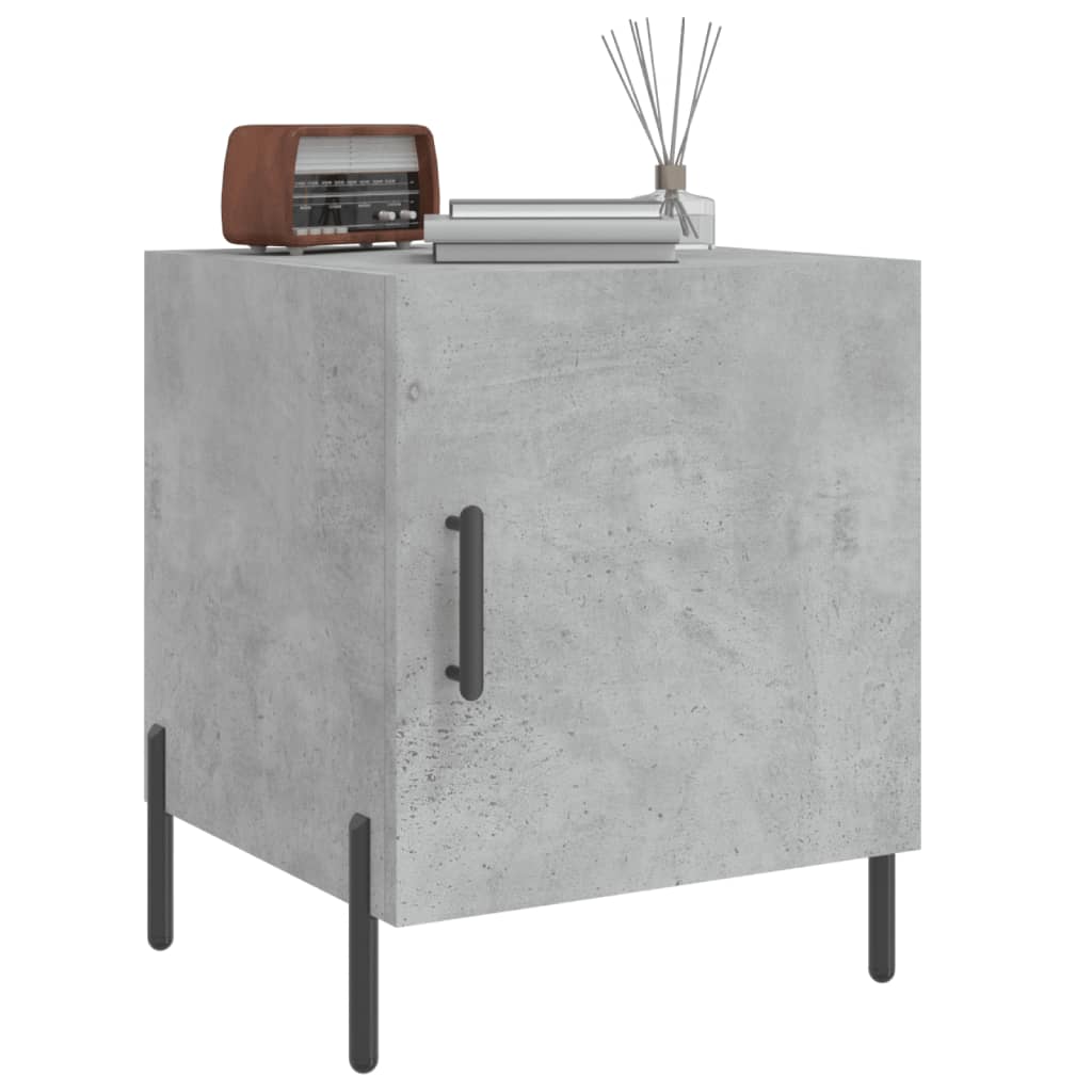 Nachtkastjes 2 St 40X40X50 Cm Bewerkt Hout Betongrijs
