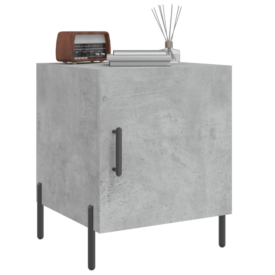Nachtkastjes 2 St 40X40X50 Cm Bewerkt Hout Betongrijs