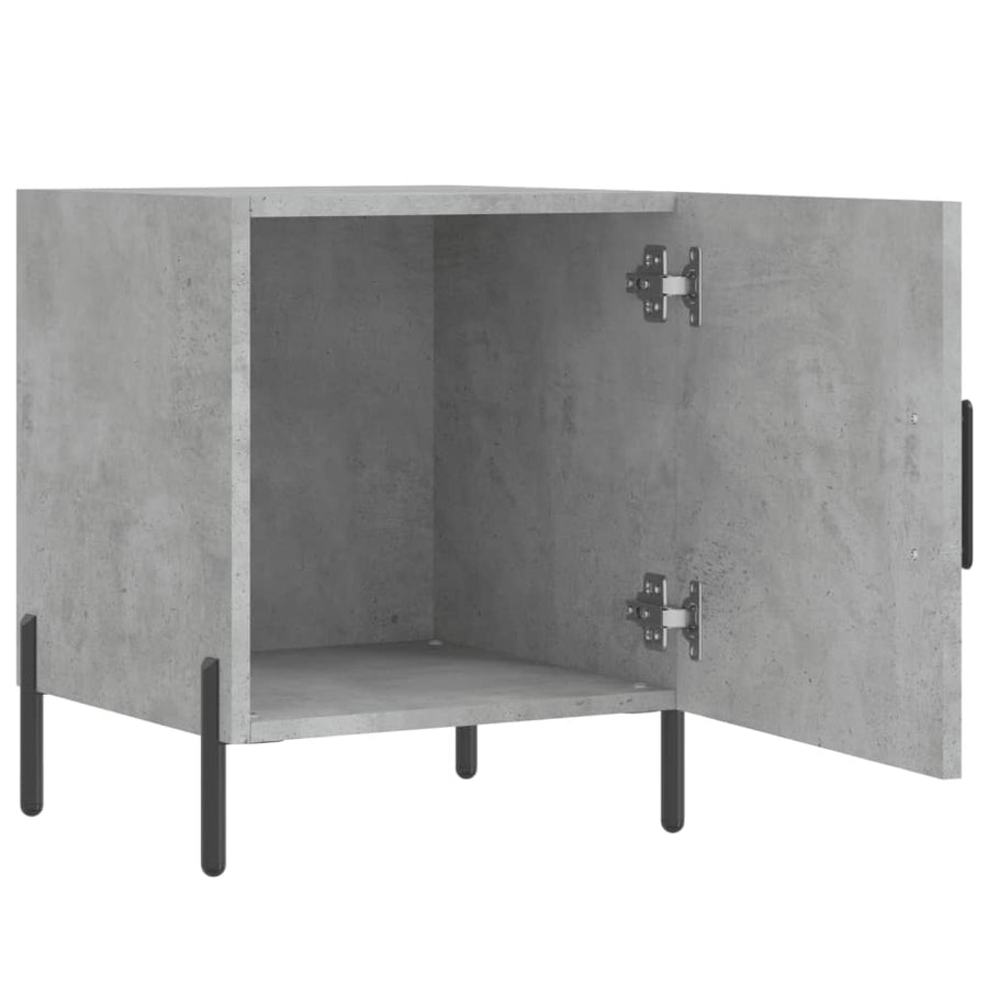 Nachtkastjes 2 St 40X40X50 Cm Bewerkt Hout Betongrijs