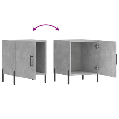 Nachtkastjes 2 St 40X40X50 Cm Bewerkt Hout Betongrijs