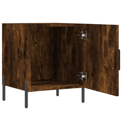Nachtkastje 40X40X50 Cm Bewerkt Hout Gerookt Eikenkleurig