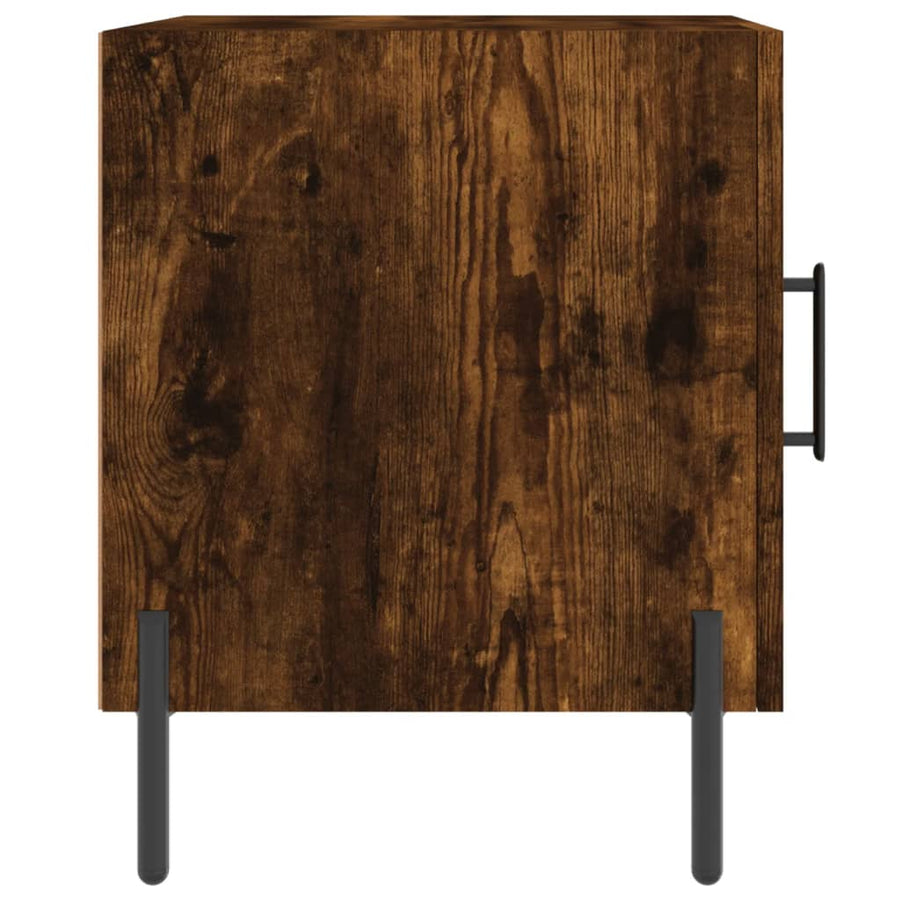Nachtkastje 40X40X50 Cm Bewerkt Hout Gerookt Eikenkleurig