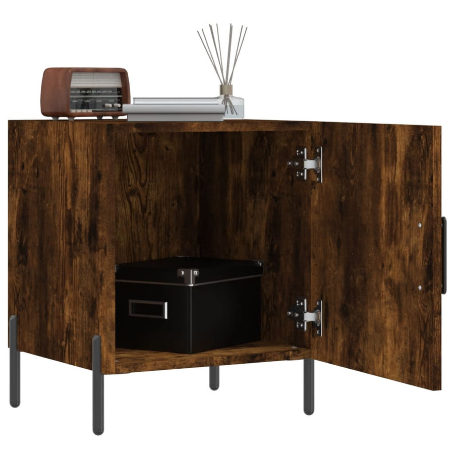 Nachtkastjes 40X40X50 Cm Bewerkt Hout Kleurig 2 Gerookt eiken