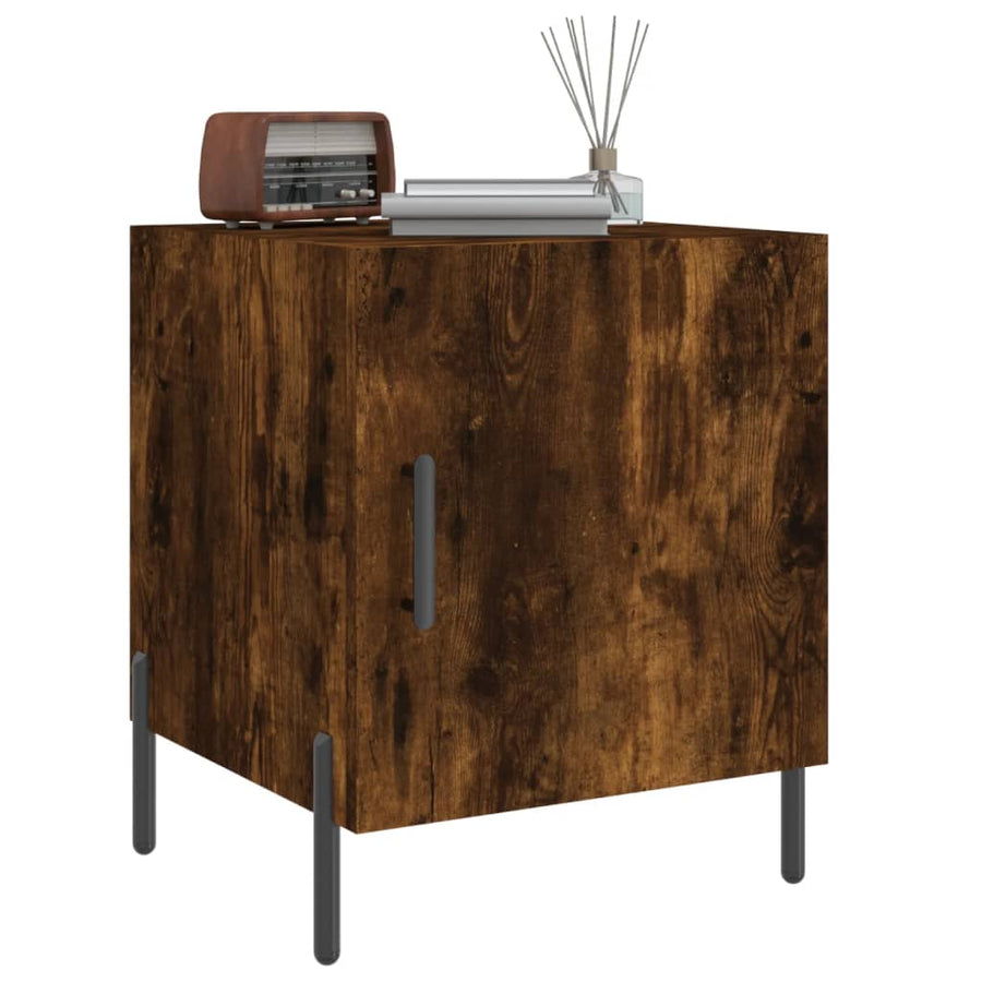 Nachtkastjes 40X40X50 Cm Bewerkt Hout Kleurig 2 Gerookt eiken